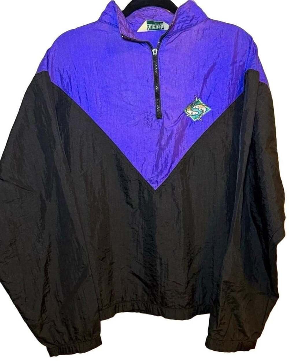 Vintage 90s New Jersey State Aquarium Windbreaker Jacket L Made USA Augusta